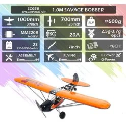 DW Hobby Savage Bobber 1.0m ARF -Speelgoed Vliegtuig Winkel dw hobby savage bobber 10m arf 10