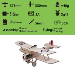 DW Hobby SE5A 0.38m Micro Series (CNC Wood Kit + Power Pack + Servos) -Speelgoed Vliegtuig Winkel dw hobby se5a 038m micro series cnc wood kit power pack servos 7